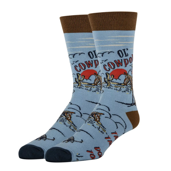 Cowpoke | Men's Western Novelty Crew Socks - Broken horn