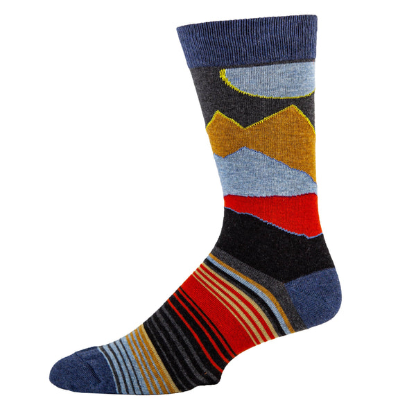Midnight Sky's | Men's Premium Cotton Crew Socks - Broken horn