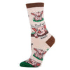 Pig Deal | Women's Novelty Cotton Crew Socks - Broken horn