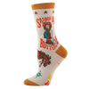 Saddle Up | Women's Western Cowgirl Crew Socks - Broken horn