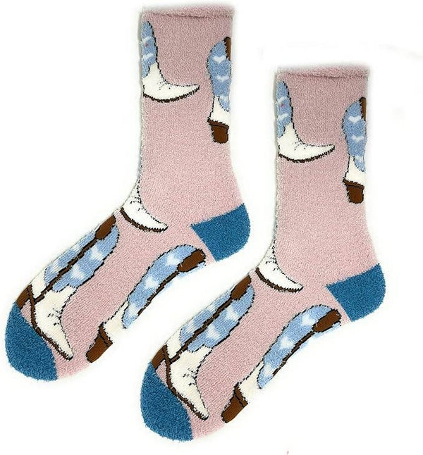 These Boots | Women's Soft Fuzzy Socks - Broken horn