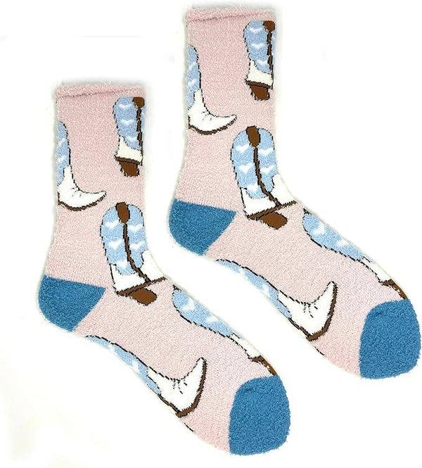 These Boots | Women's Soft Fuzzy Socks - Broken horn