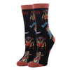 Yee Howl | Women's Western Crew Socks for Dog Lover - Broken horn