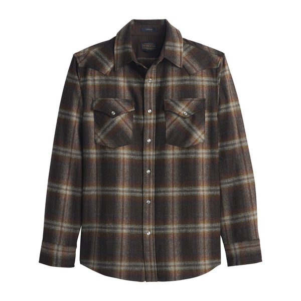 Pendleton Men's Plaid Snap Front Western Canyon Shirt - Broken horn