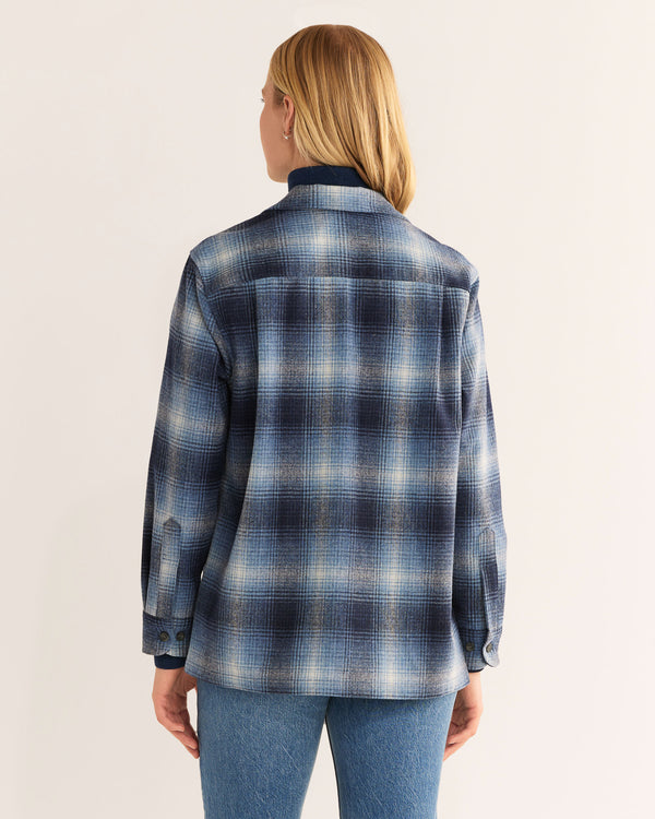 Pendleton Women's Boyfriend Board Shirt - Blue Mix Ombre - Broken horn