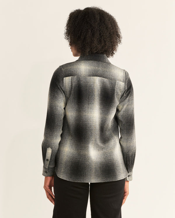 Pendleton Womens Meredith Wool Shirt - Black & White Ombre - Broken horn