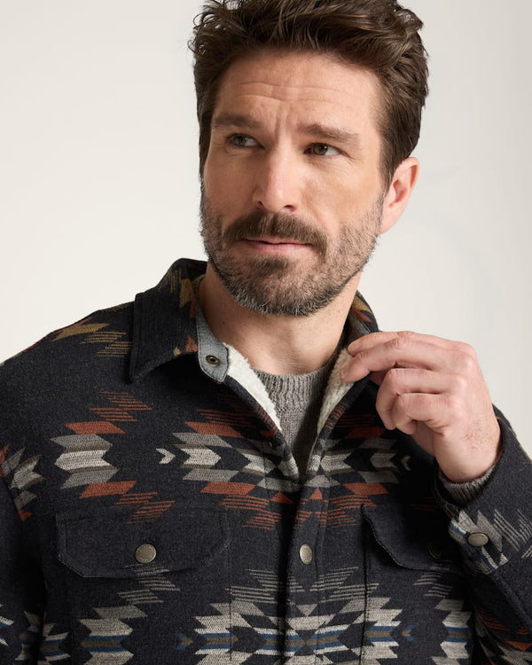 Pendleton Men's Wyeth Falls Cotton Chamois Sherpa-Lined Shirt Jacket - Broken horn