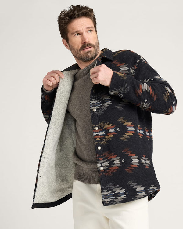 Pendleton Men's Wyeth Falls Cotton Chamois Sherpa-Lined Shirt Jacket - Broken horn
