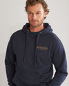 Pendleton Heritage Logo Hoody - Navy Blazer Gold - Broken horn