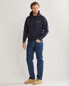 Pendleton Heritage Logo Hoody - Navy Blazer Gold - Broken horn