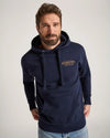 Pendleton Heritage Logo Hoody - Navy Blazer Gold - Broken horn