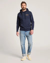 Pendleton Heritage Logo Hoody - Navy Blazer Gold - Broken horn