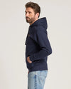 Pendleton Heritage Logo Hoody - Navy Blazer Gold - Broken horn