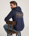Pendleton Heritage Logo Hoody - Navy Blazer Gold - Broken horn