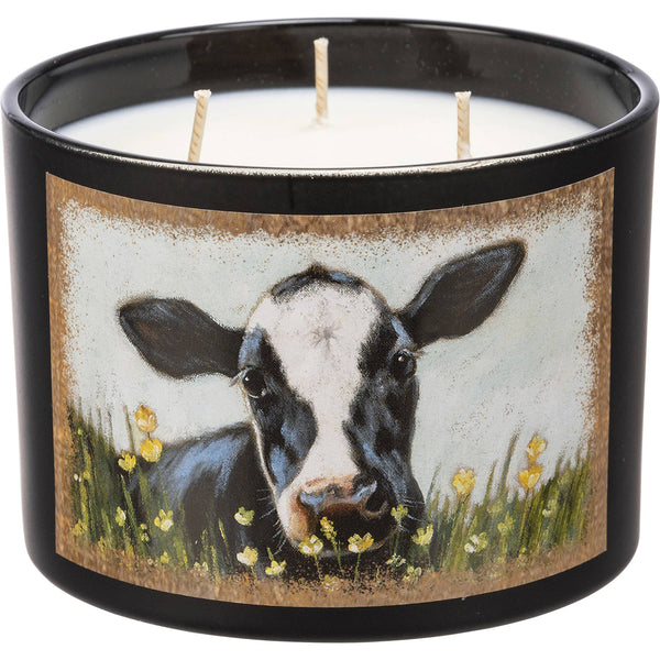 Cow In Buttercups Candle - Broken horn