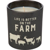Life Is Better On The Farm Candle - Broken horn