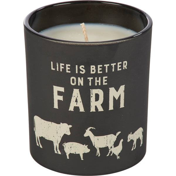Life Is Better On The Farm Candle - Broken horn