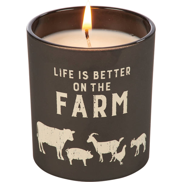 Life Is Better On The Farm Candle - Broken horn