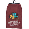 Kiss Your Cowboy Kitchen Towel - Broken horn