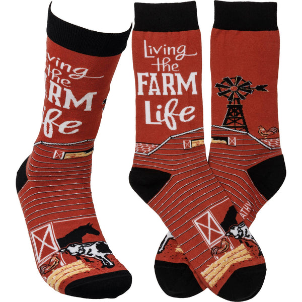 Living The Farm Life Socks - Broken horn