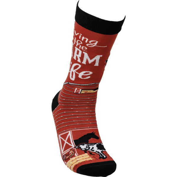 Living The Farm Life Socks - Broken horn