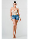 Floral Sweetheart Ruffled Hook Cami Bustier Top Pink/Green - Broken horn
