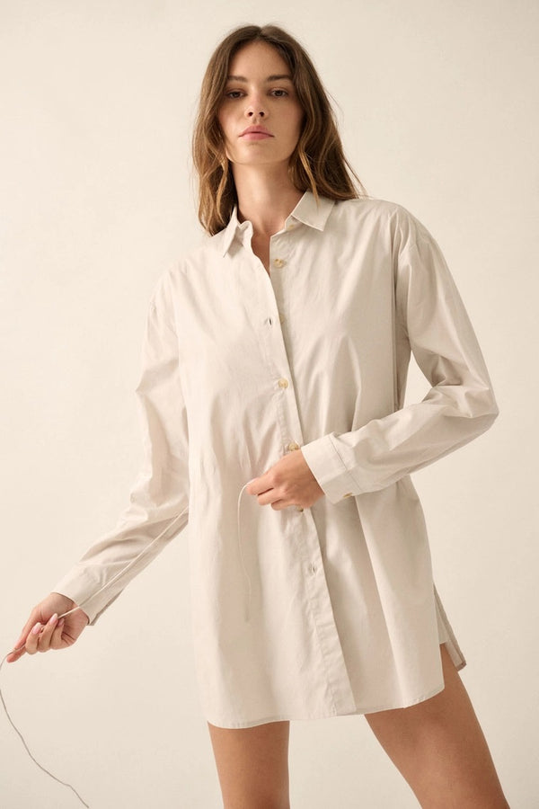 Solid Collar-Neck Layered Yoke Back Romper - Broken horn