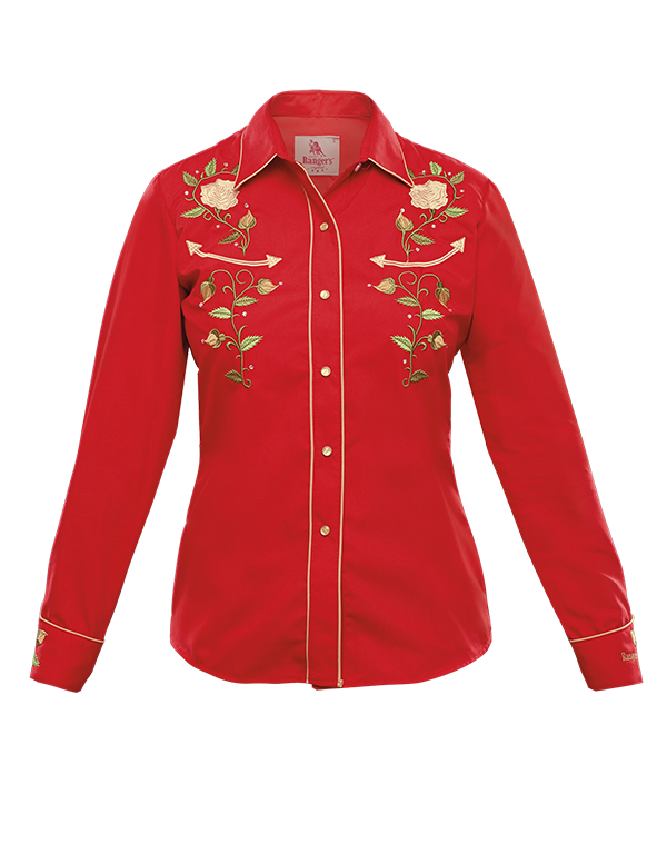 Ranger's Cowgirl Shirt - Red - Broken horn