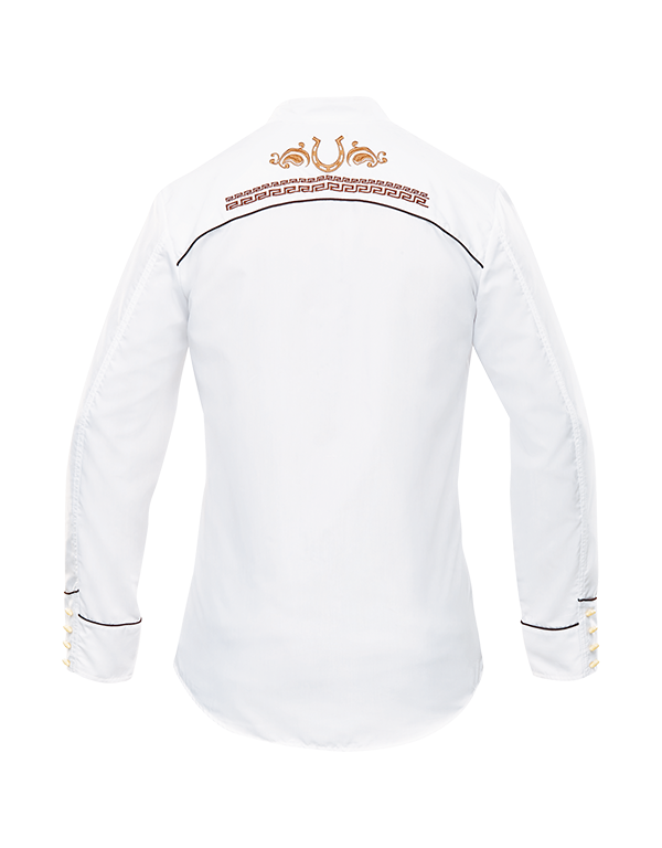 Ranger's Charro Shirt Horseshoe - White - Broken horn