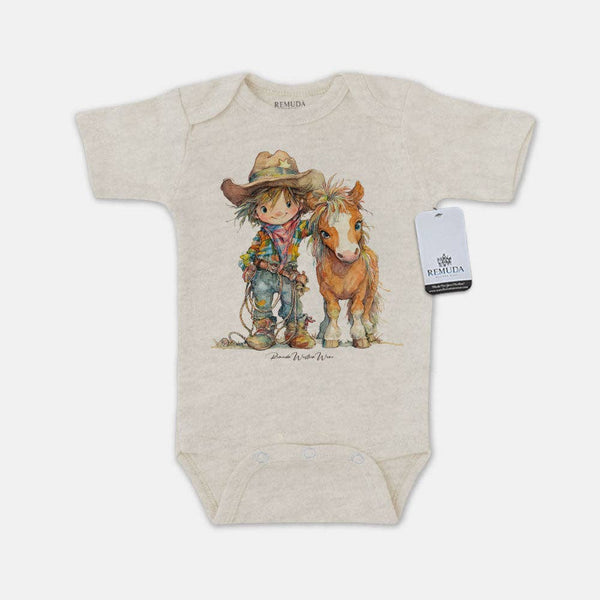 Pony Pals Cowboy - Infant One Piece Western Romper - Broken horn
