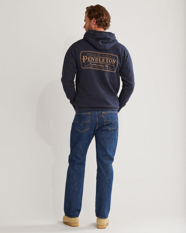 Pendleton Heritage Logo Hoody - Navy Blazer Gold