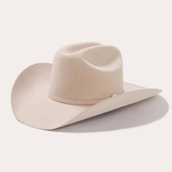 Silverbelly felt cowboy hat from RHE HATCO, INC's Stetson Shasta 10x Premier collection, featuring a classic cowboy style.