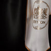 RHE HATCO Stetson Shasta 10x Premier cowboy hat in silverbelly felt with wide brim and decorative hatband, front view.