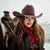 Stetson El Patron 91 Premier 30x Cowboy Hat -Mulberry - Broken horn