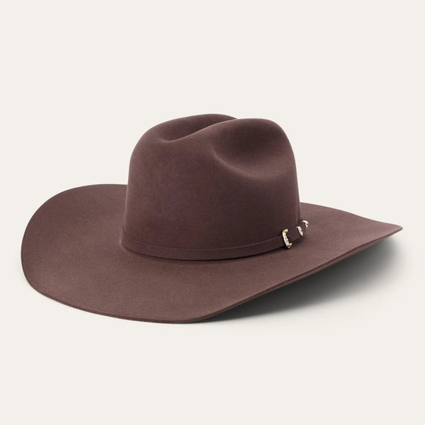 Stetson El Patron 91 Premier 30x Cowboy Hat -Mulberry - Broken horn