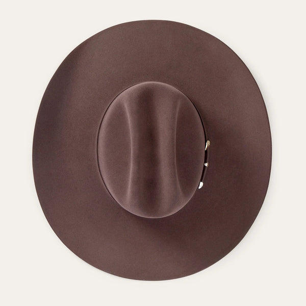 Stetson El Patron 91 Premier 30x Cowboy Hat -Mulberry - Broken horn