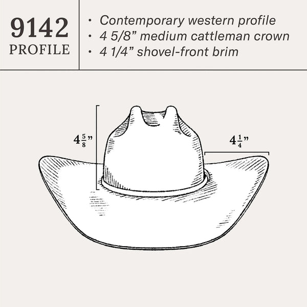 Stetson El Patron 91 Premier 30x Cowboy Hat -Mulberry - Broken horn