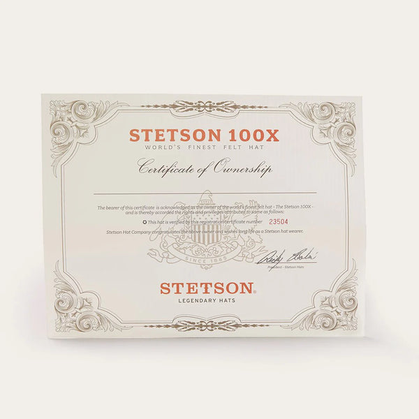 Stetson El Presidente 100x Premier Cowboy Hat - Black - Broken horn