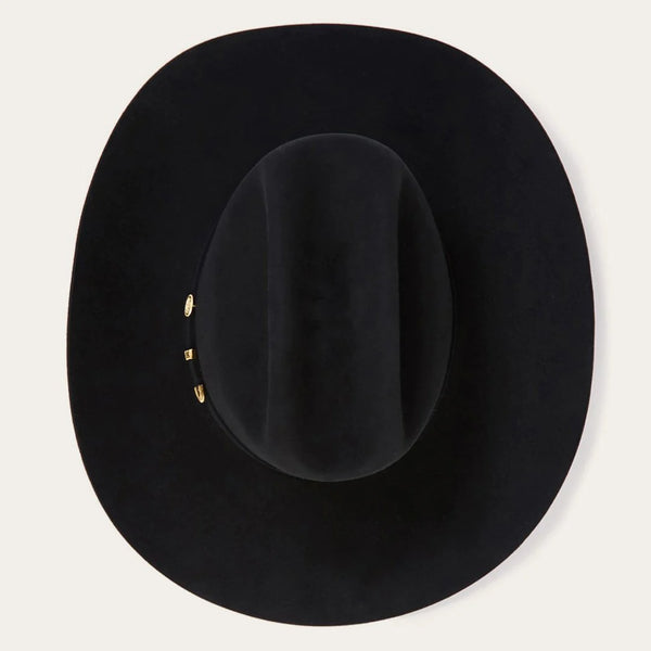 Stetson El Presidente 100x Premier Cowboy Hat - Black - Broken horn