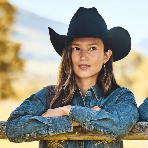 Stetson El Presidente 100x Premier Cowboy Hat - Black - Broken horn