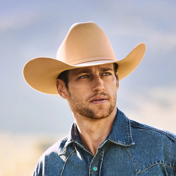 Stetson Shasta 10x Premier Cowboy Hat - Butterscotch - Broken horn