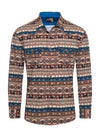 Rodeo Men's Western Pearl Snap Aztec Print Shirt - Broken horn