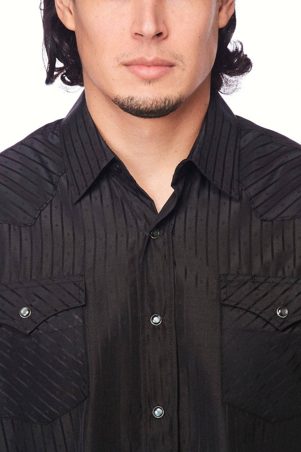 Rodeo Clothing 2-Tone Long Sleeve Snap - Broken horn