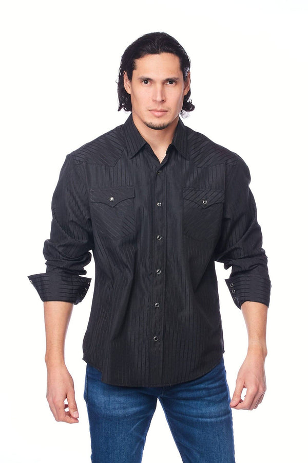 Rodeo Clothing 2-Tone Long Sleeve Snap - Broken horn