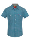 Rodeo Men's Short Sleeve Pearl Snap - Broken horn