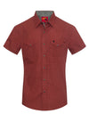 Rodeo Men's Short Sleeve Pearl Snap Print Shirt - Broken horn