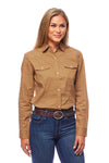 Rodeo Women Long Sleeve Brwon Snap Western Shirt - Broken horn