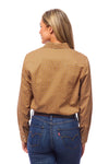 Rodeo Women Long Sleeve Brwon Snap Western Shirt - Broken horn