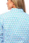 Rodeo Women Long SLeeve Blue & White Snap Western Shirt - Broken horn