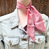 Pink Western Skinny Mini Wild Rag Scarf / Cowgirl Necktie - Broken horn